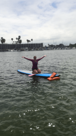 Kayla fell off board